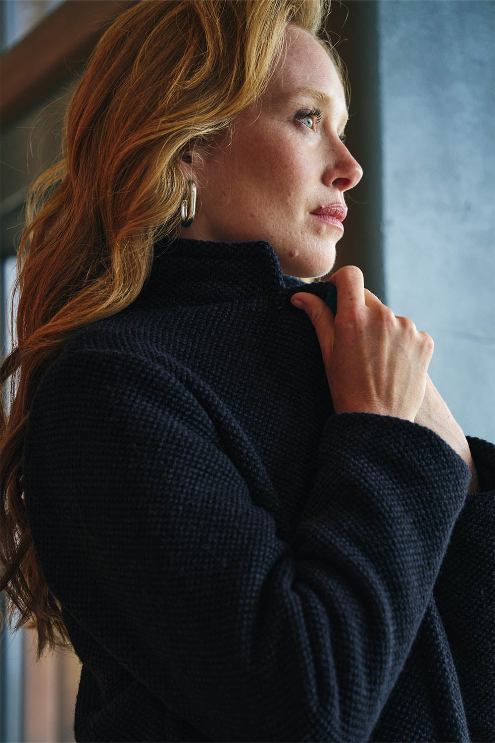 Boiled Wool Midi Coat