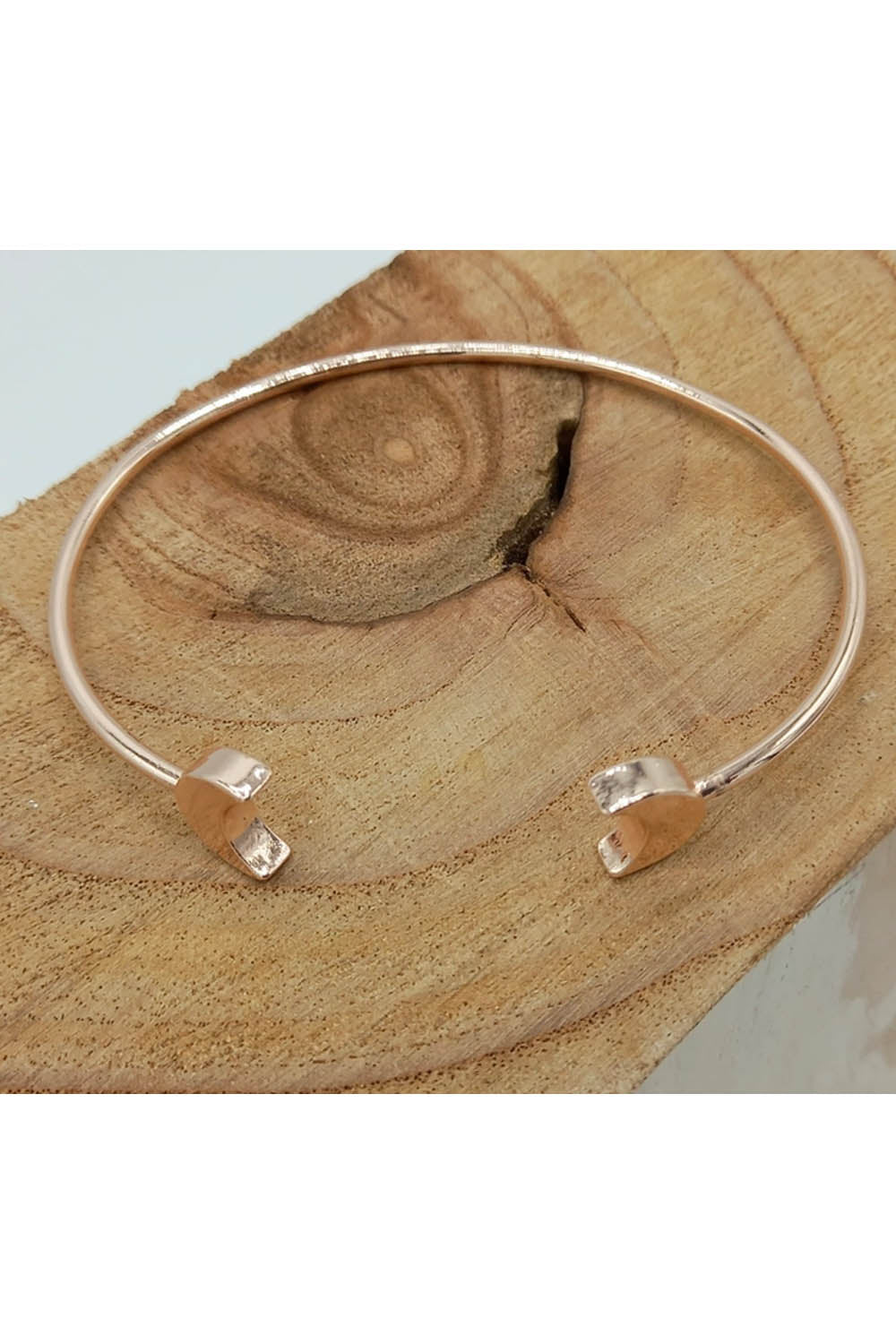 Jess & Lou Open Half Moon Bangle Rose Gold