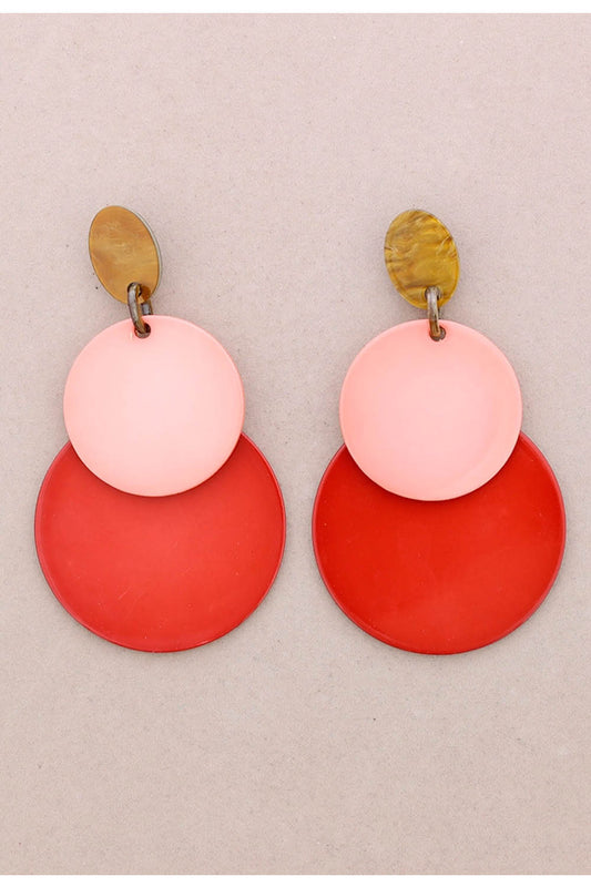 Drop Link Disc Earrings