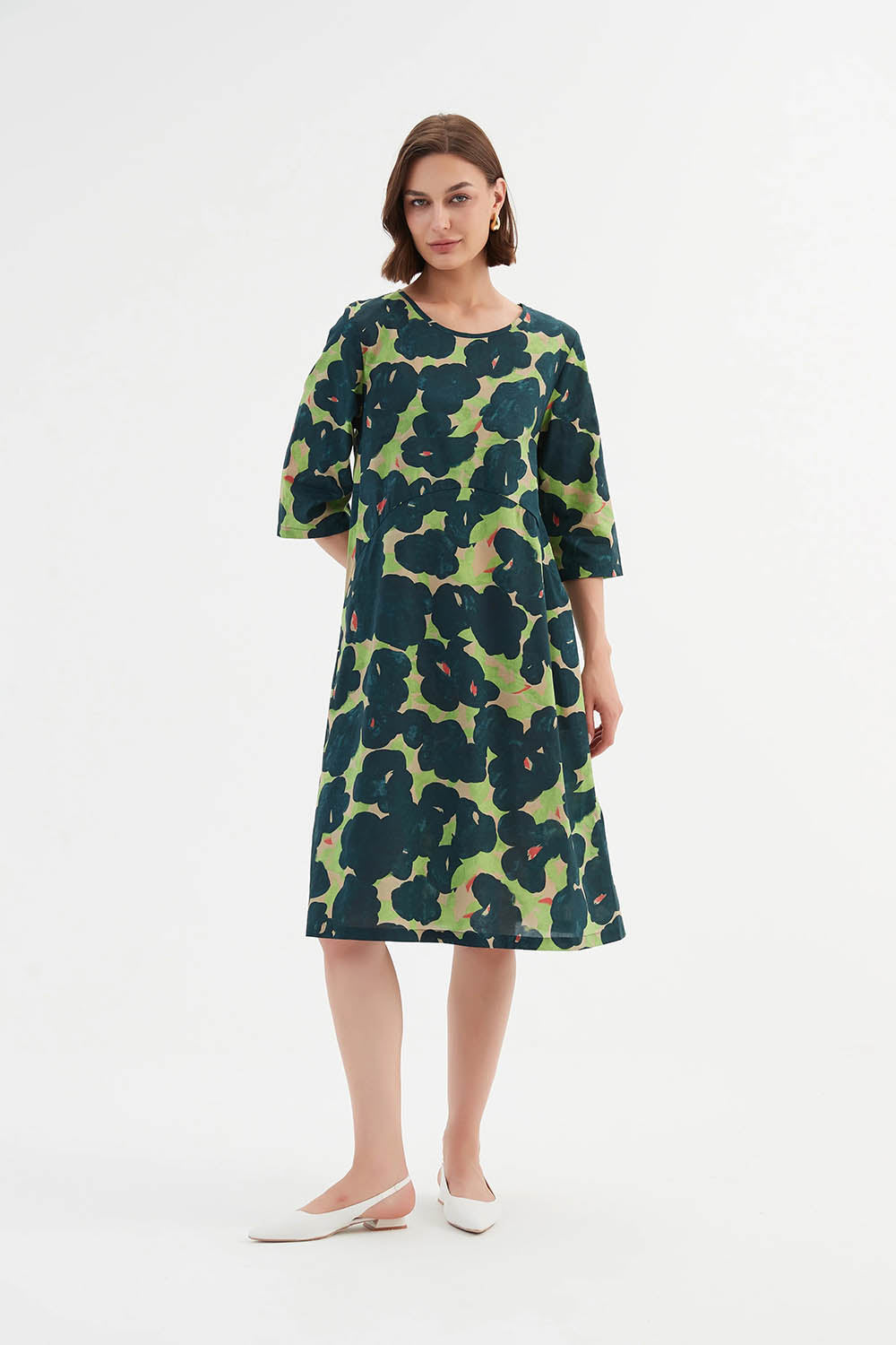 Curve Seam Poplin Dress