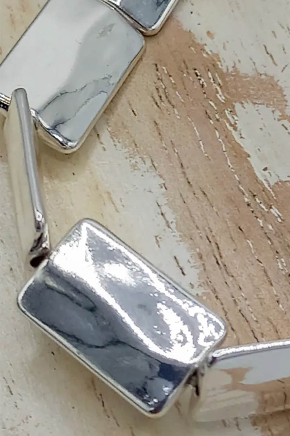 Jess & Lou Silver Blocks Stretch Bracelet