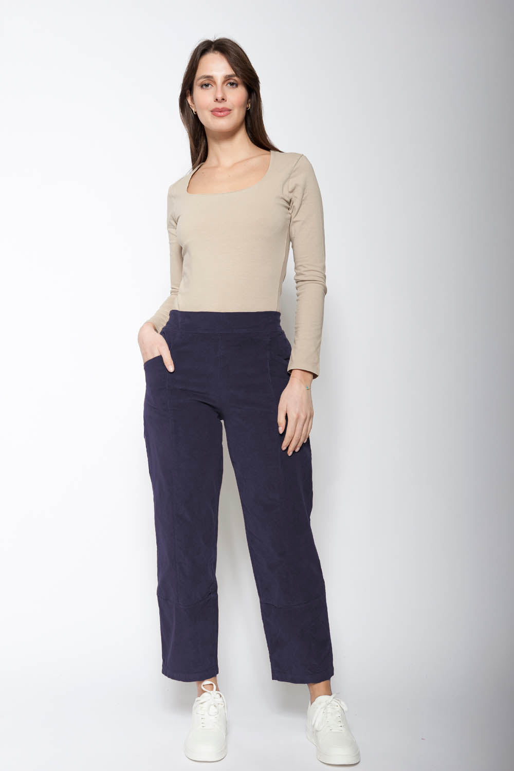 Flat Front Cord Trousers