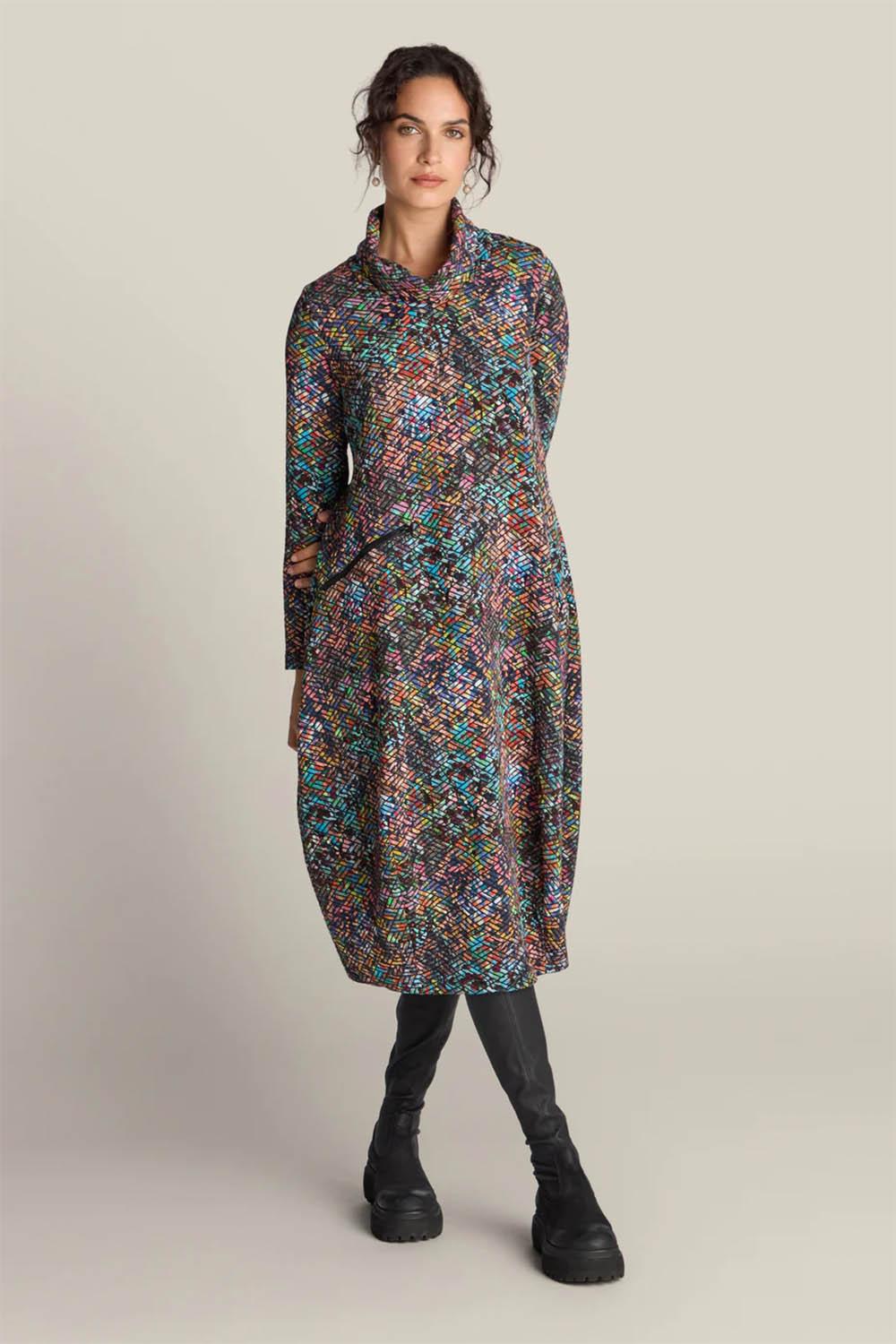 Diamond Jacquard Jersey Bubble Dress – Jessie Juniper