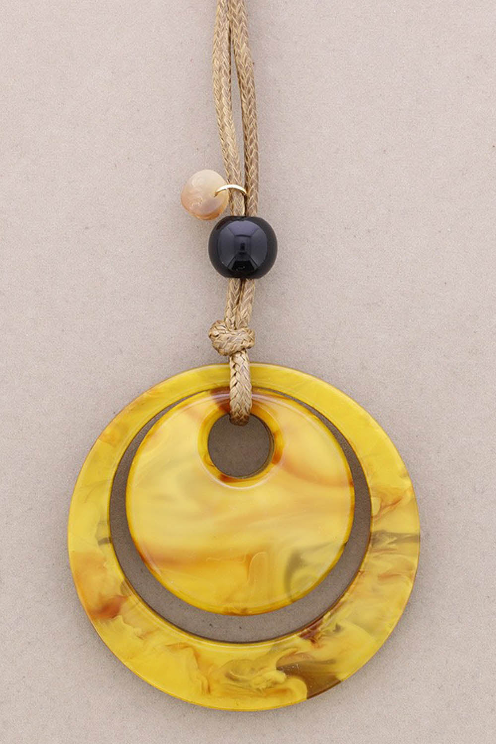 Sonata Long Resin Pendant Necklace Yellow