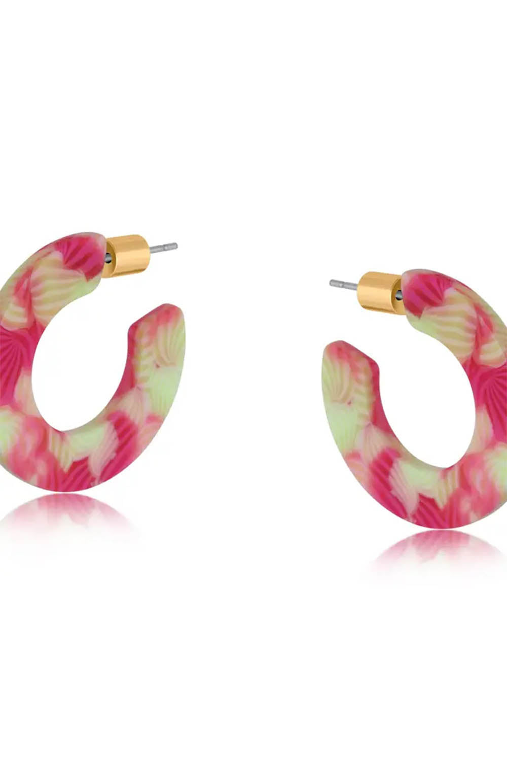 Emma Flat Oval Resin Hoop Earrings