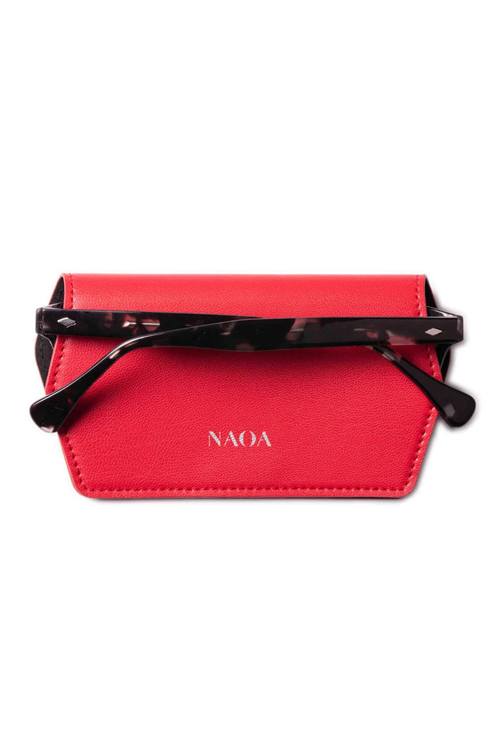 Naoa Apple Leather Slim Glasses Case Zebra