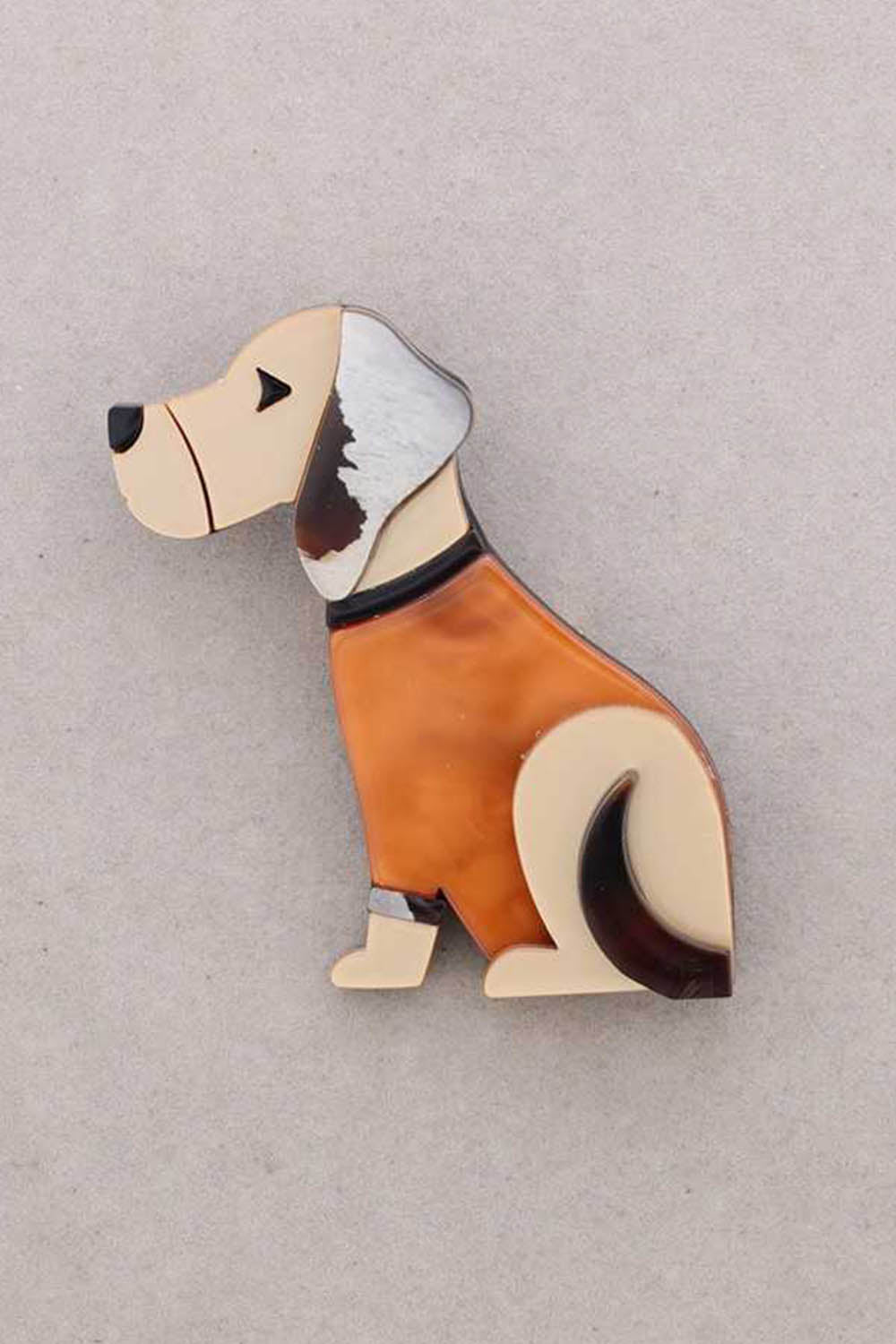 Resin Puppy Sitting Brooch