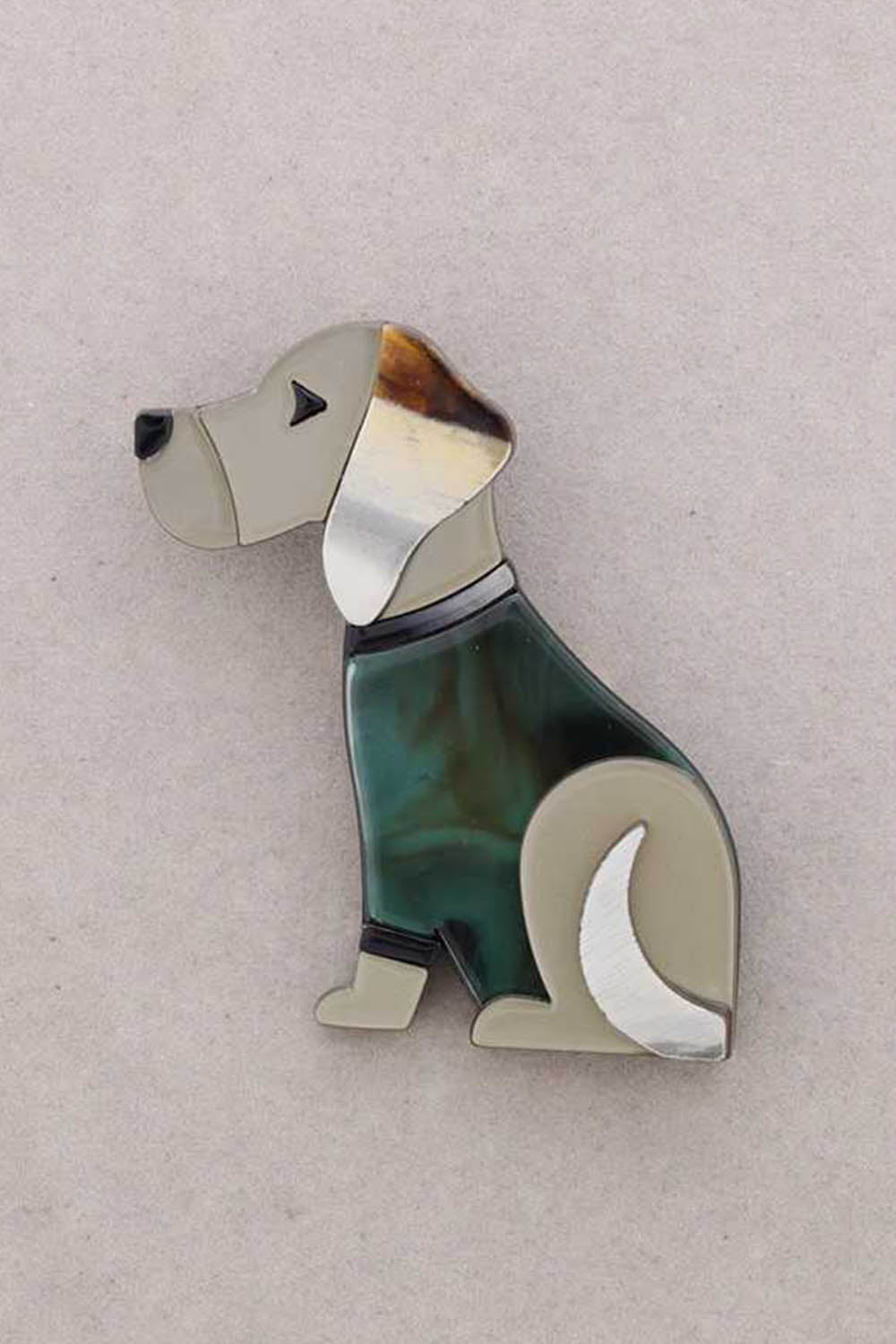 Resin Puppy Sitting Brooch