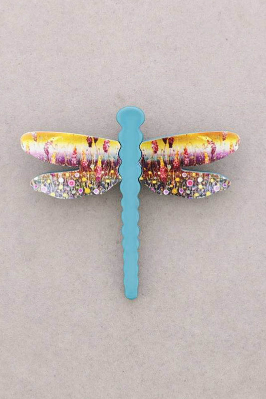 Sonata Resin Dragonfly Brooch Purple