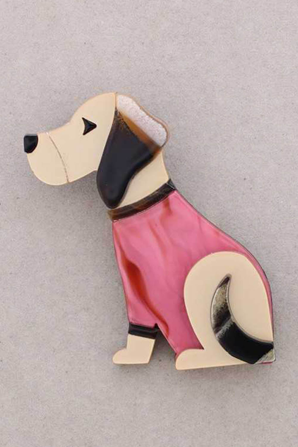 Resin Puppy Sitting Brooch