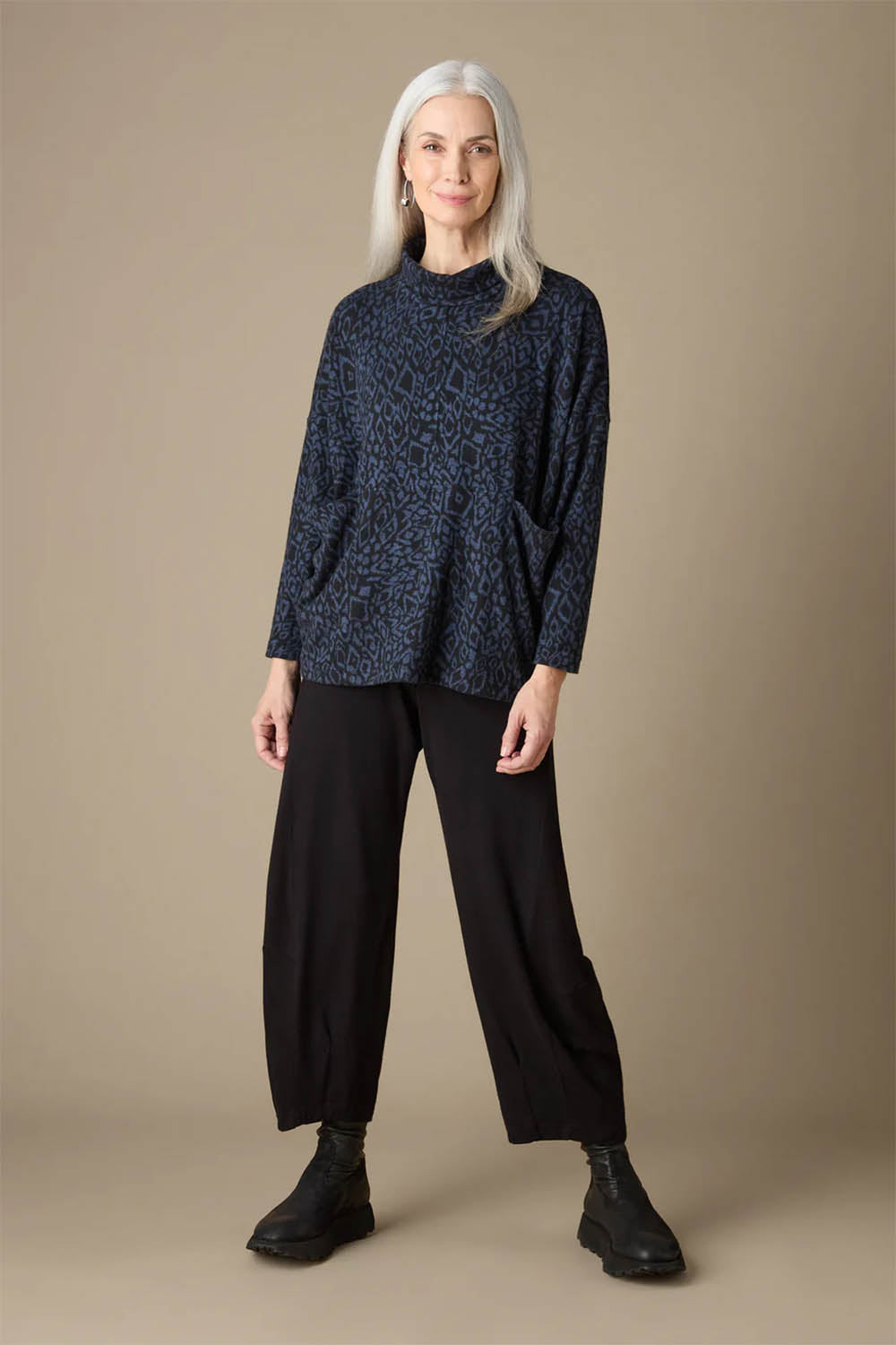 Ikat Soft Jersey Relaxed Top