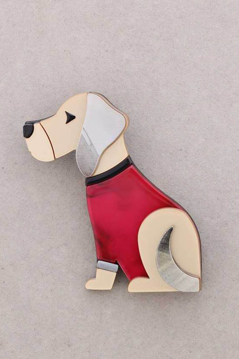 Resin Puppy Sitting Brooch
