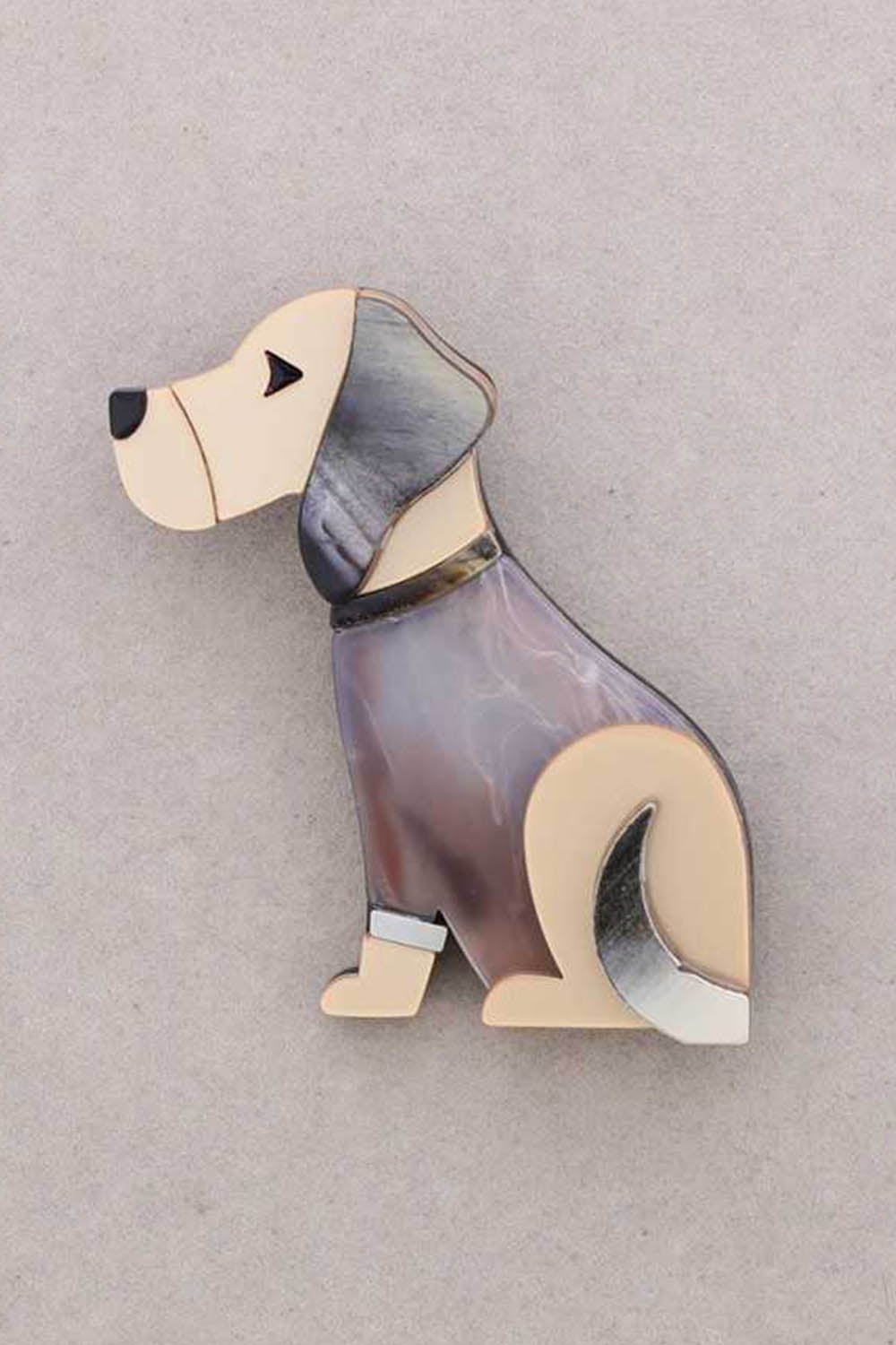Resin Puppy Sitting Brooch