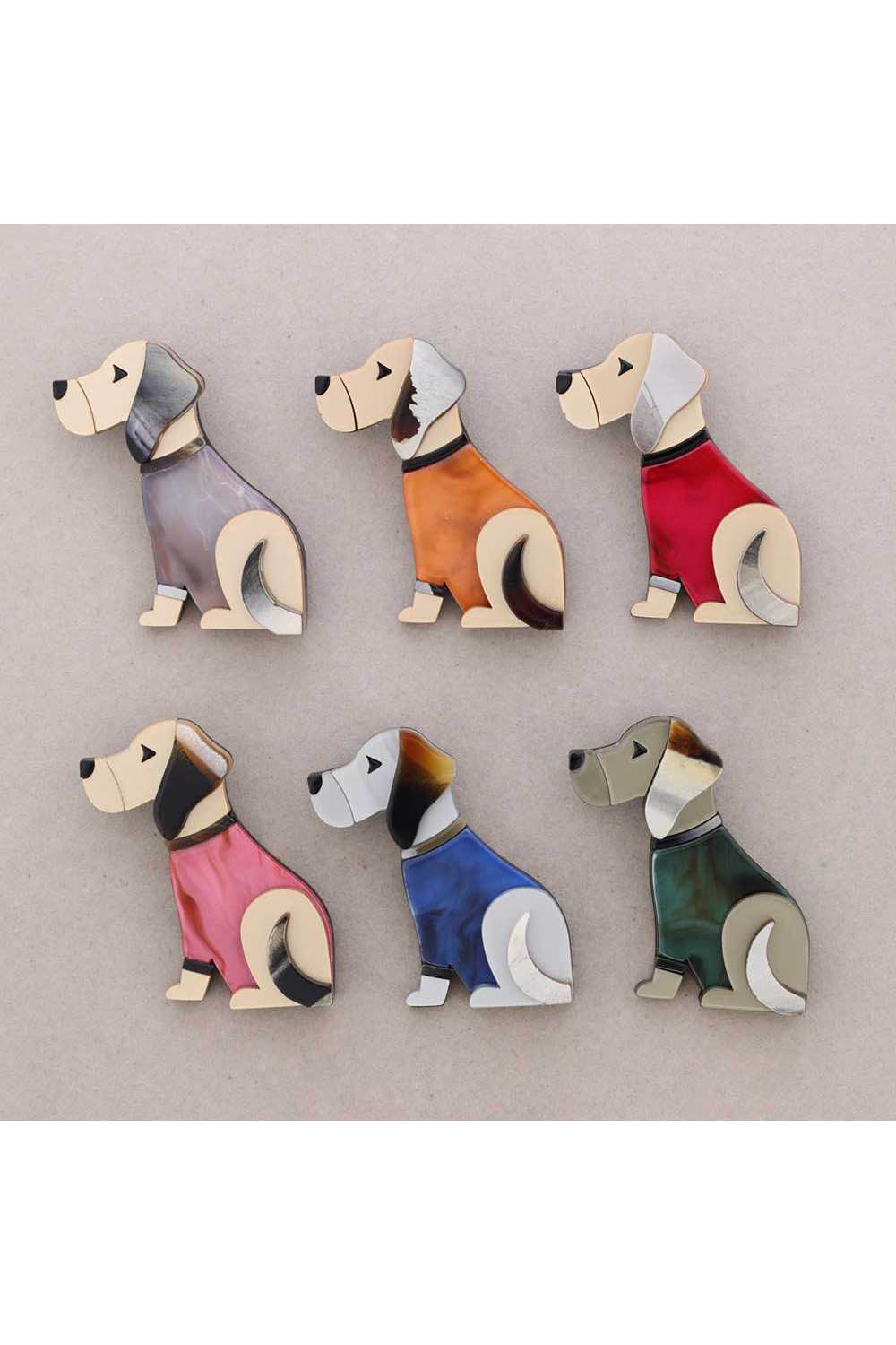 Resin Puppy Sitting Brooch