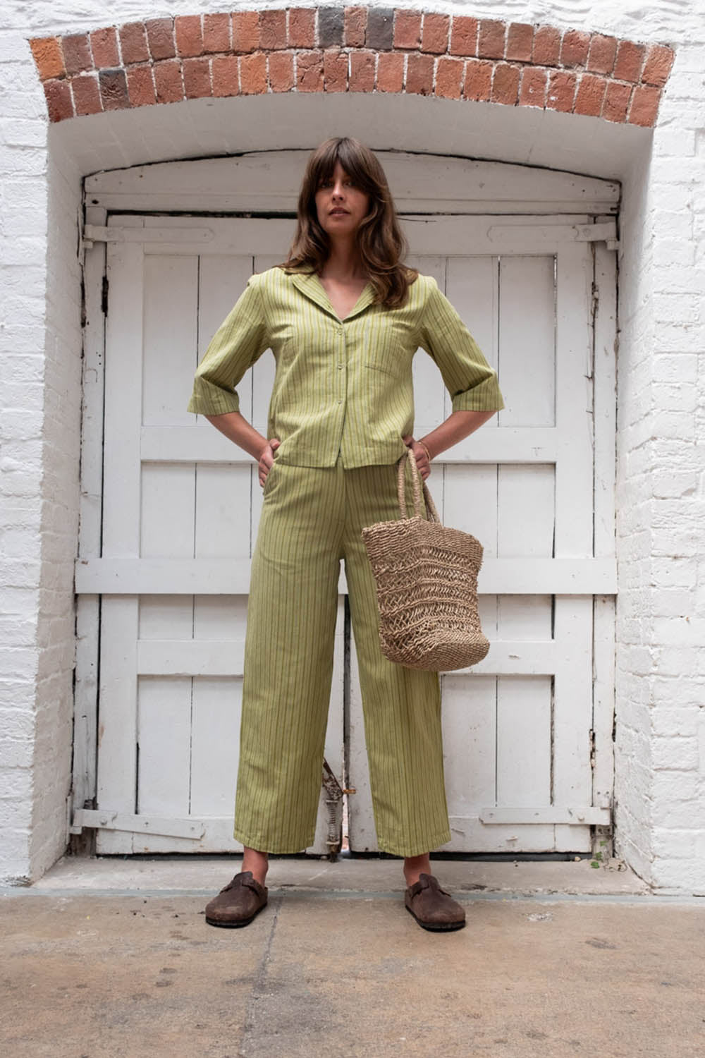 Striped Harper Wide Leg Trousers