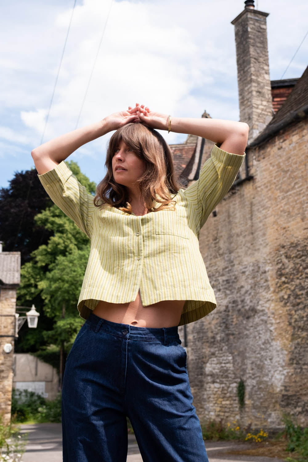 Denim Harper Wide Leg Trousers