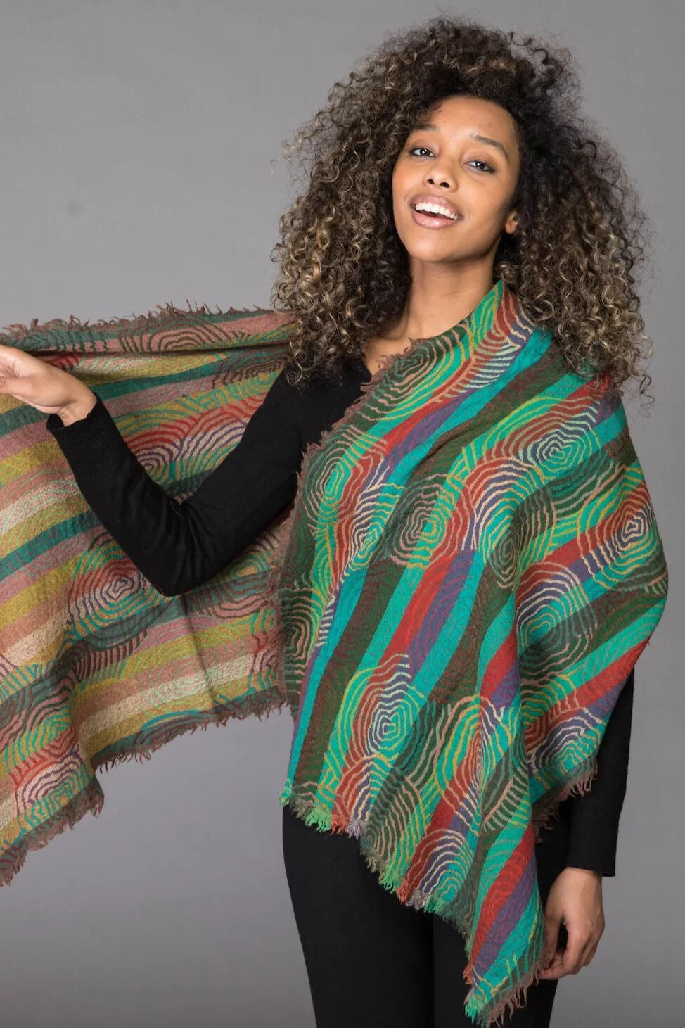Nila Rubia Spiral Shawl Blue