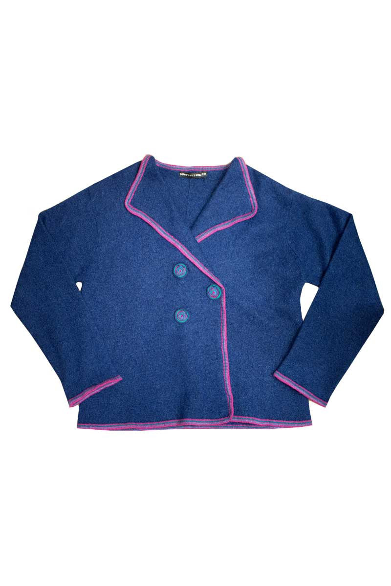 Sophies Wild Woollens Triangle Button Jacket Regatta