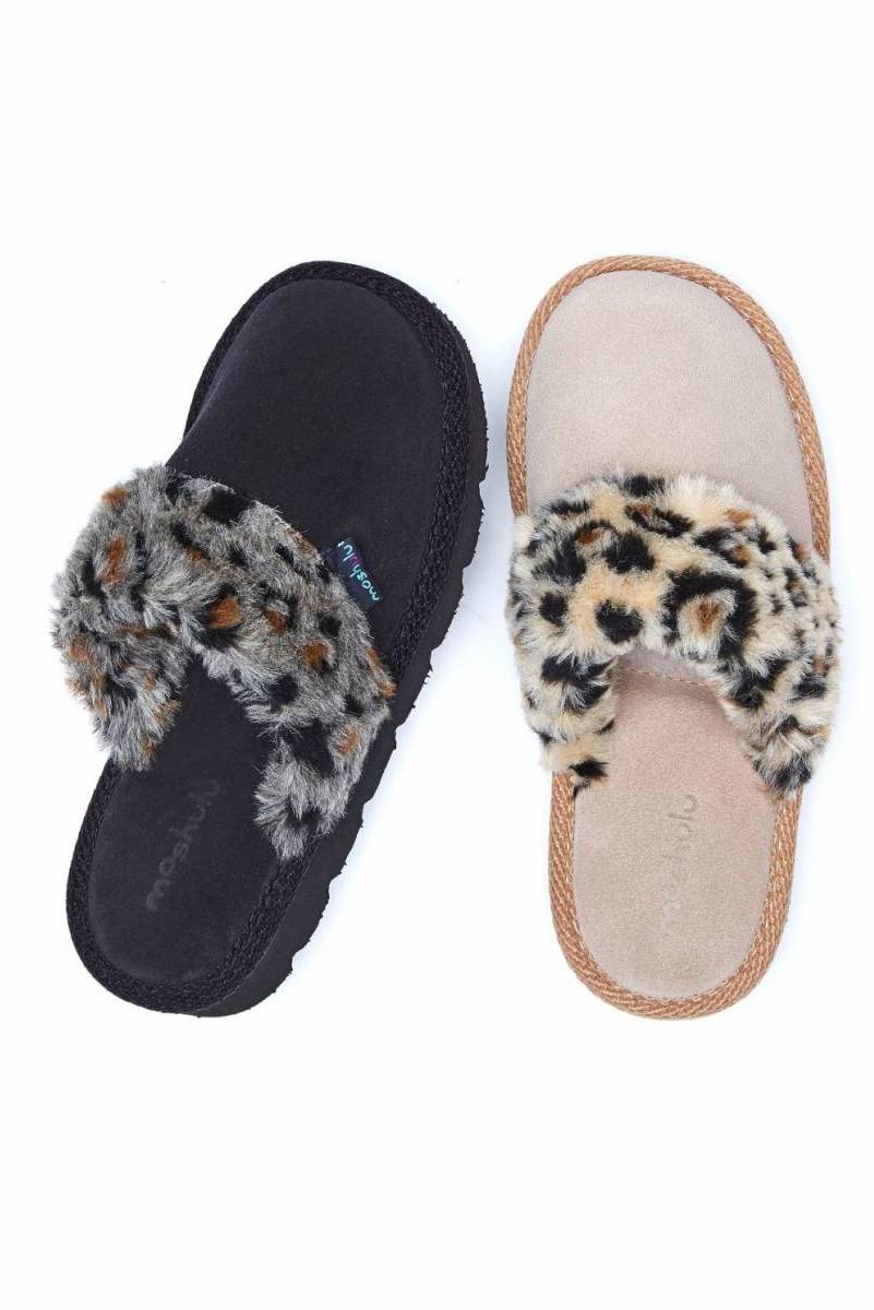Moshulu Lepe Black Leopard Slipper