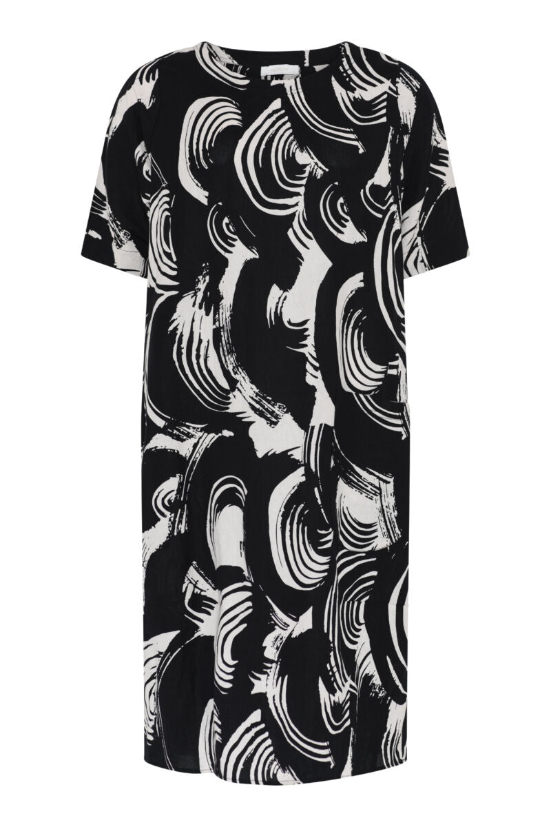 NOEN Paint Swirl Pocket Dress Black Black