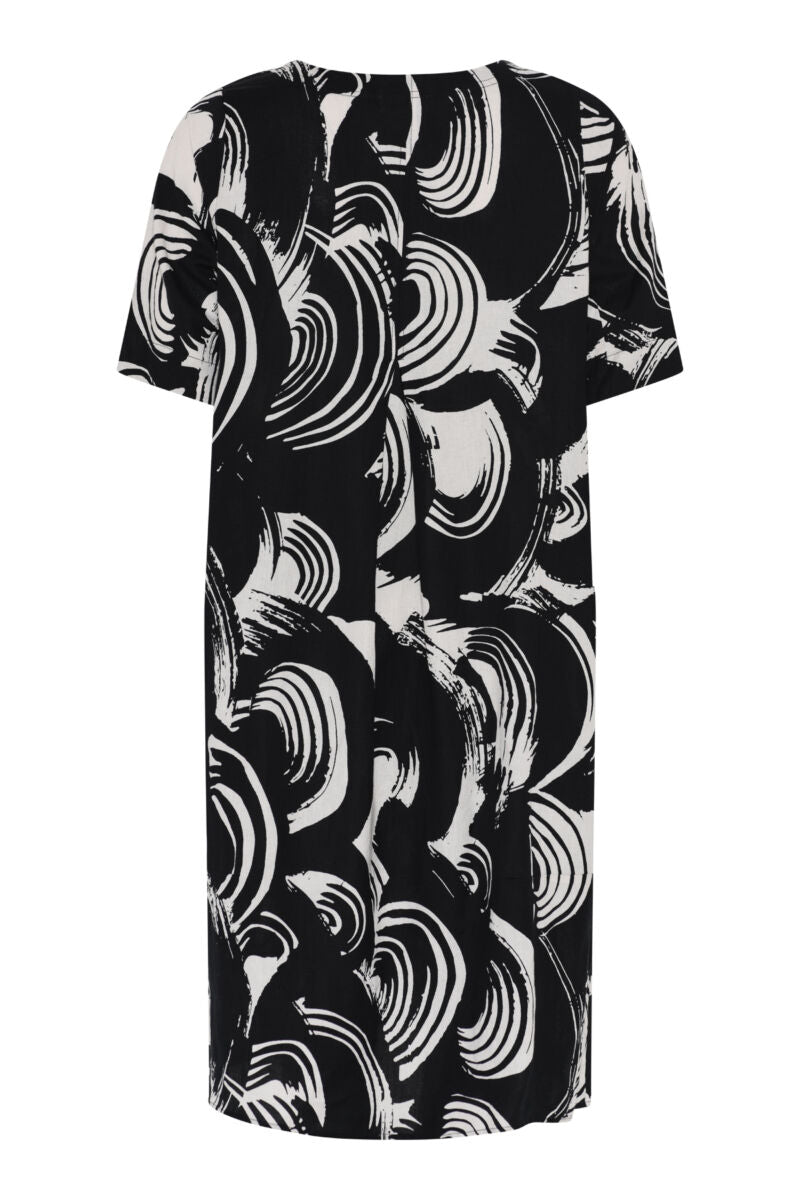 NOEN Paint Swirl Pocket Dress Black Black