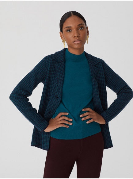 Nice Things Pied De Poule Blazer Navy