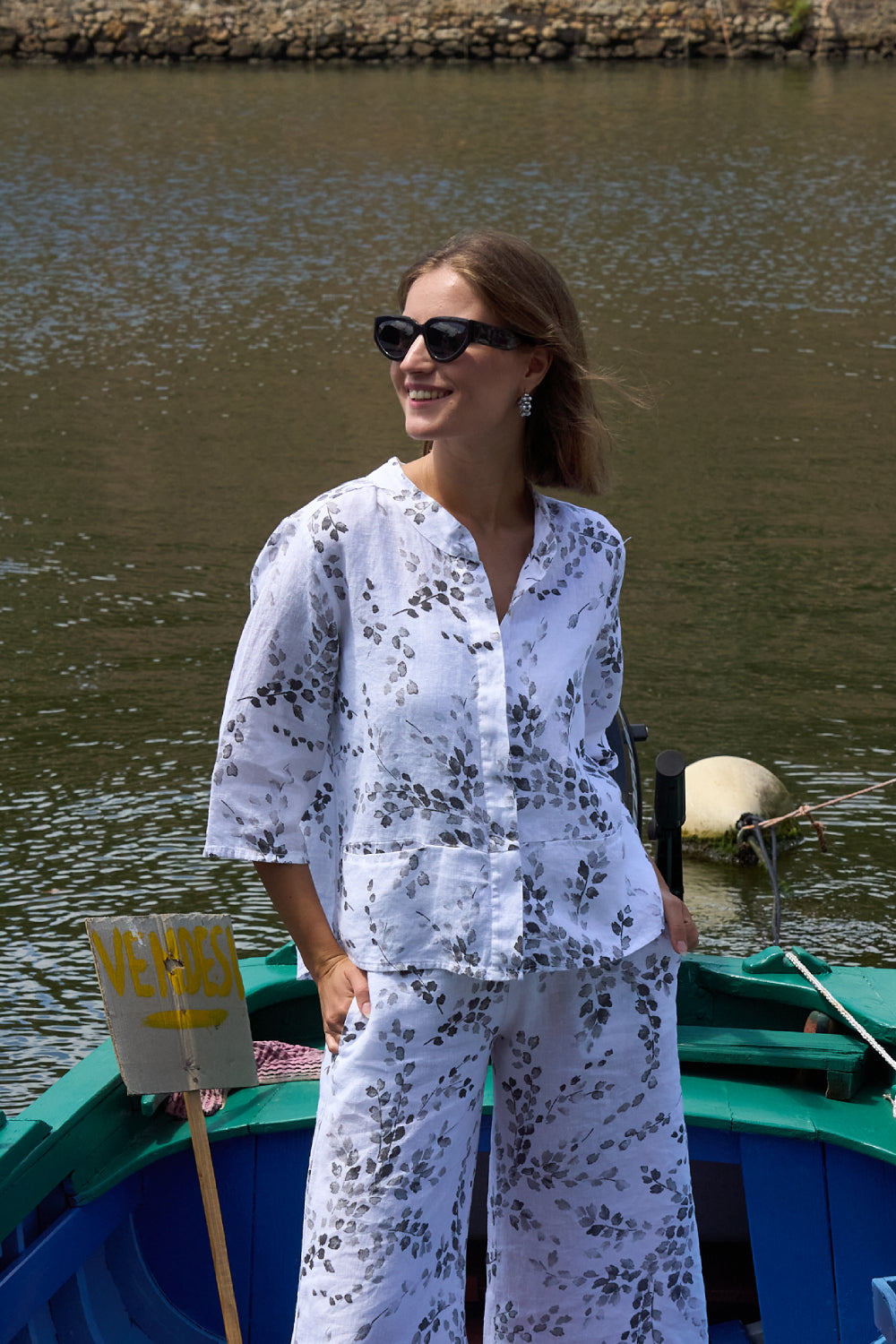 Korean Collar Linen Shirt