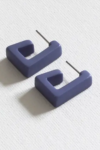 Big Metal Jewellery Petra Matte Resin Earrings Lilac