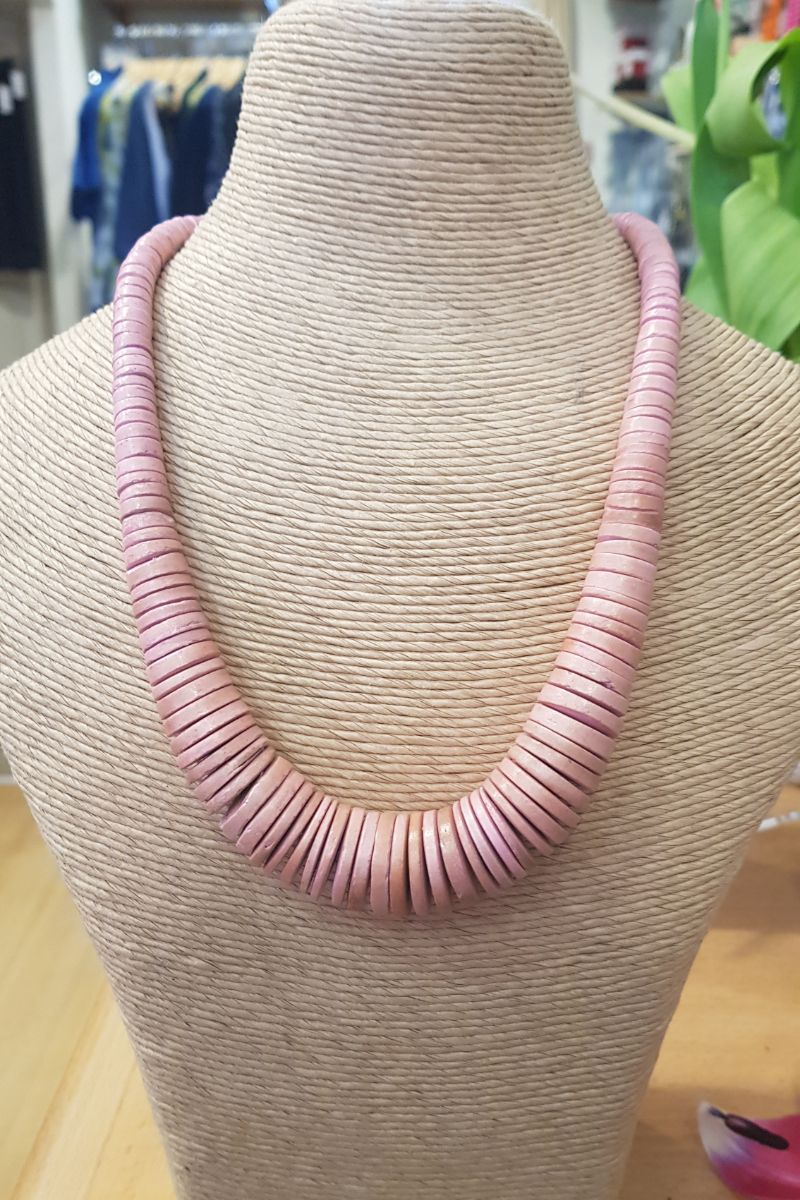 Lotus Feet Disk Necklace Pink