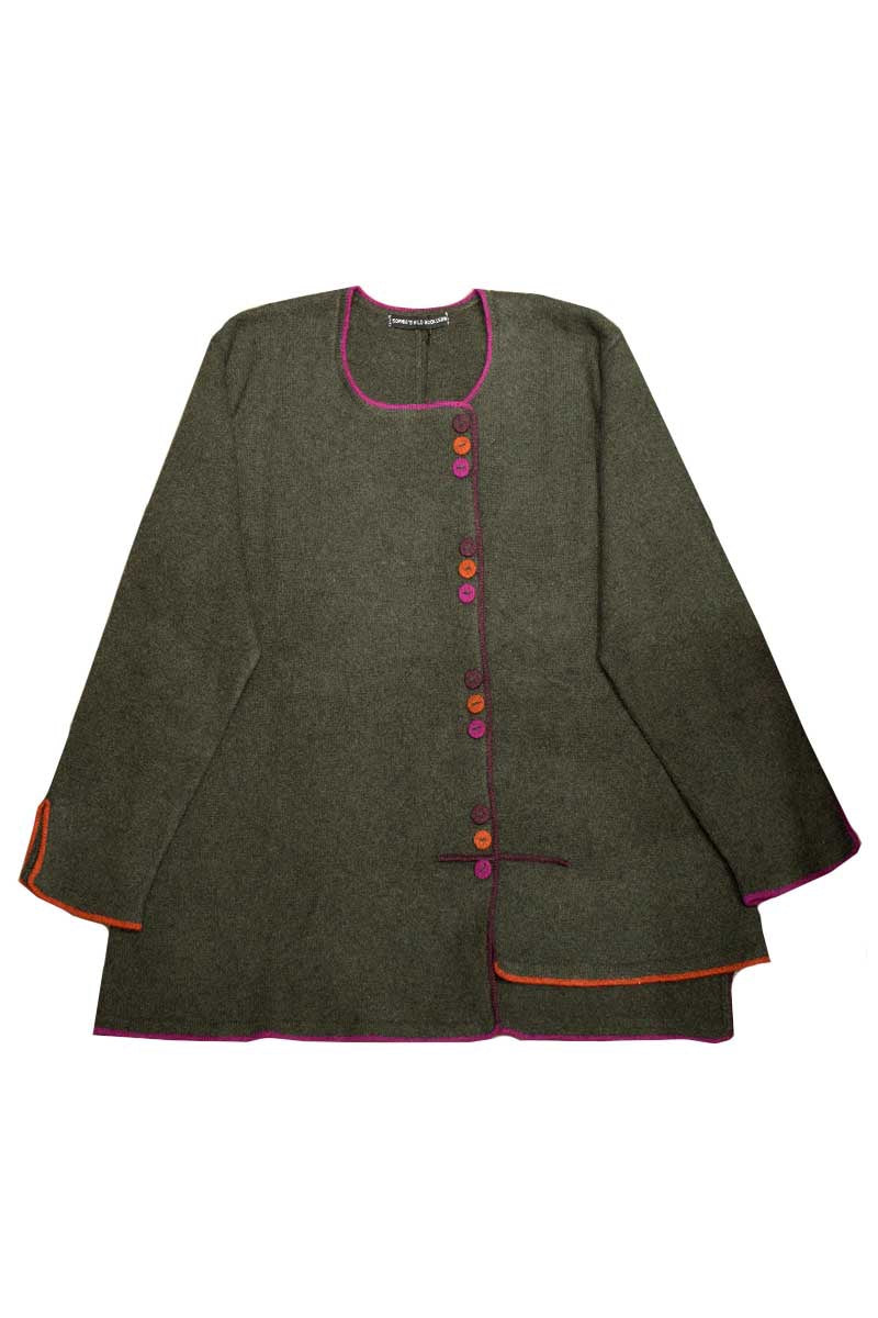 Sophies Wild Woollens Multi Button Jacket Seaweed
