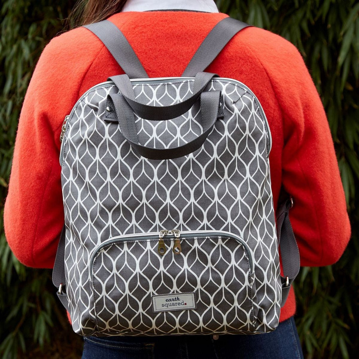 Earth Squared Grey Geometric Backpack