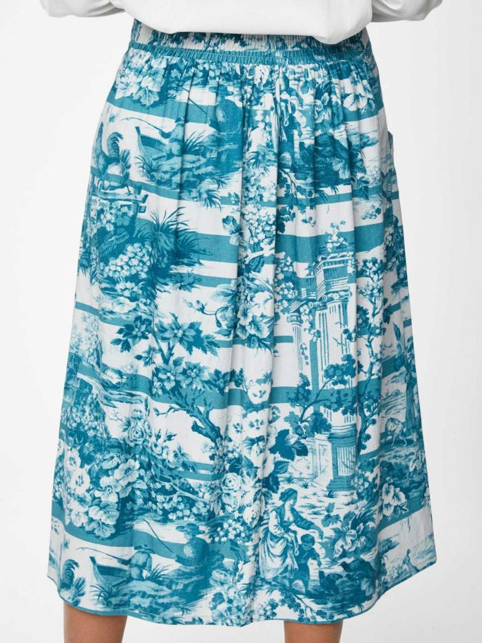 Thought Toile De Jouy Skirt Lagoon Blue
