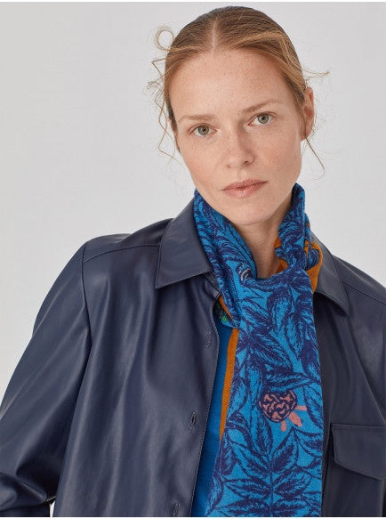Nice Things Leaves and Animals Scarf Ochre