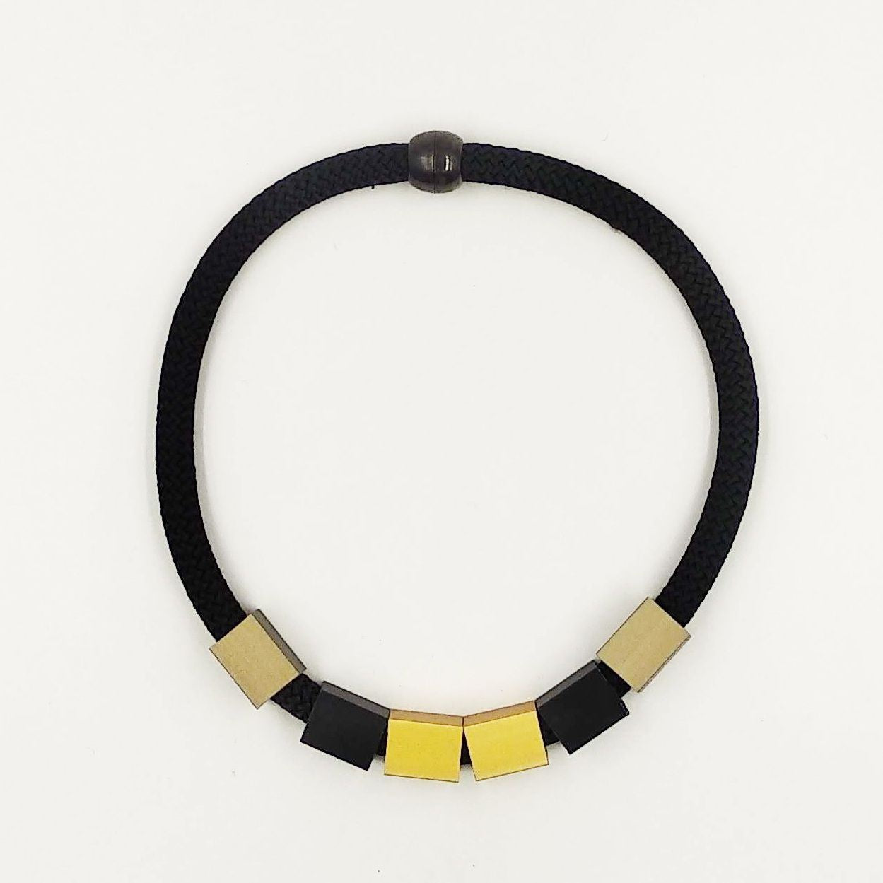 Christina Brampti Square Bead Cord Necklace Gold