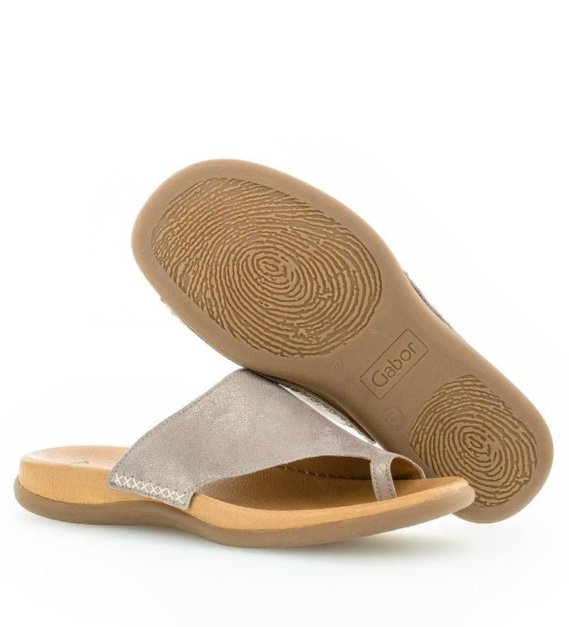 Gabor Shoes Lanzarote Toe Loop Mule Gold