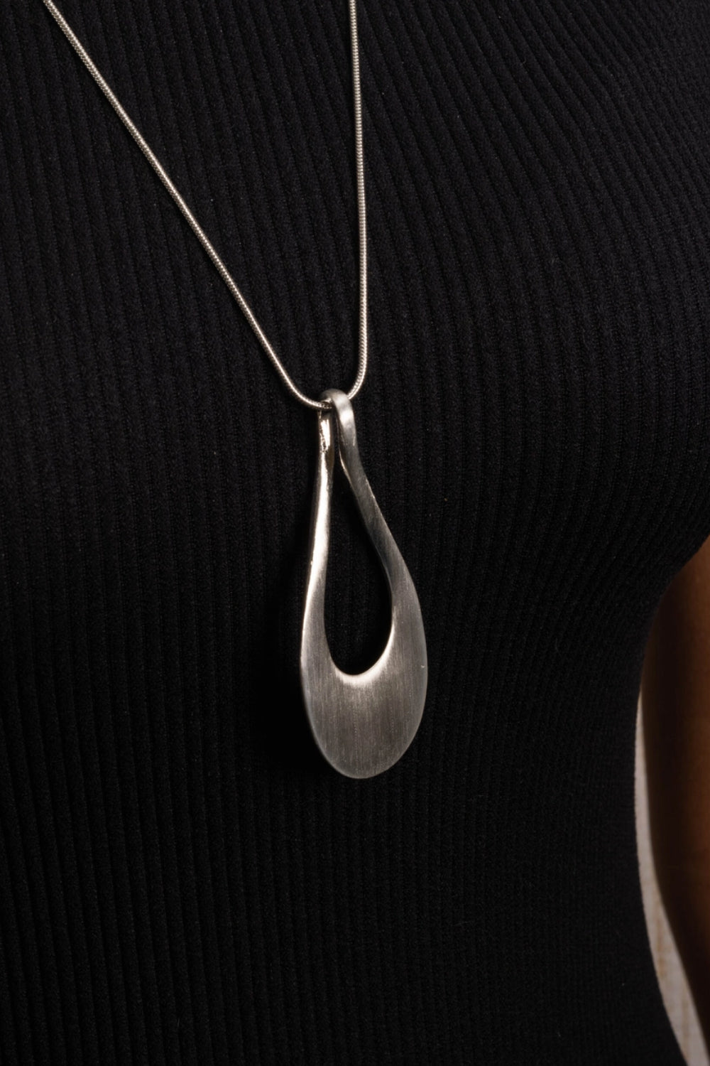 Long Necklace with Drop Olive Pendant