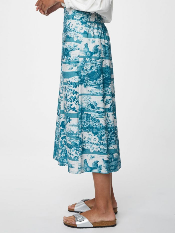 Thought Toile De Jouy Skirt Lagoon Blue