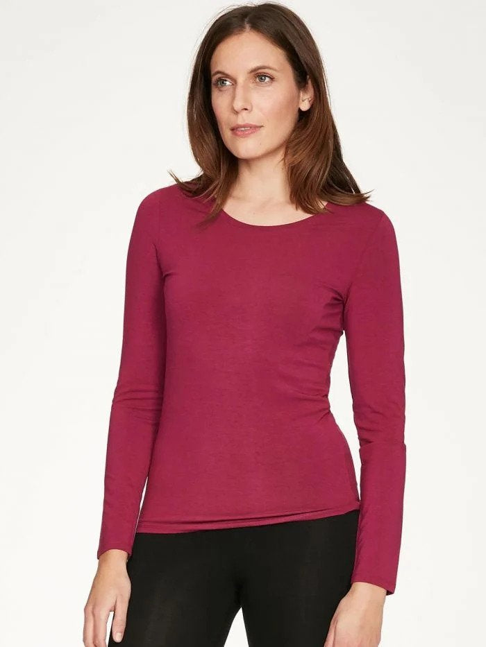 Thought Bamboo Base Layer Top Fuchsia