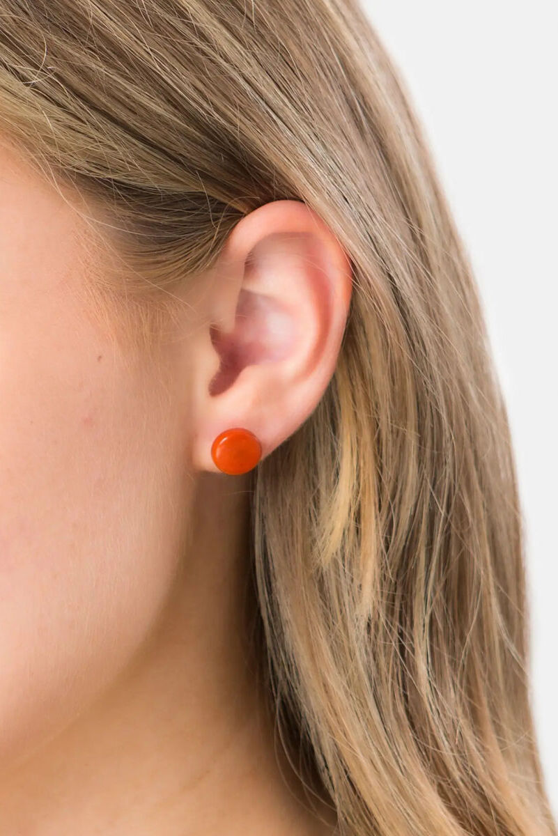 Pretty Pink Jewellery Confetti Tagua Stud Orange