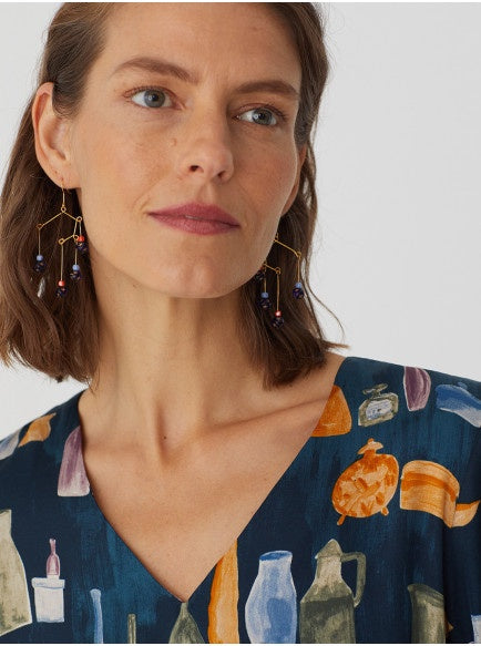 Nice Things Morandiana Print Dress Navy