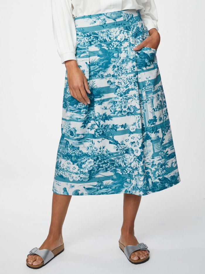 Thought Toile De Jouy Skirt Lagoon Blue