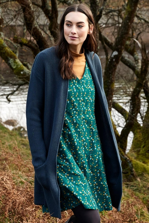 Nomads Long Textured Stitch Cardigan Sea