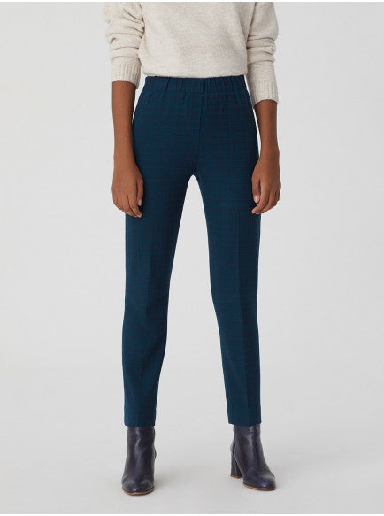 Nice Things Checked Elastic Trousers Green