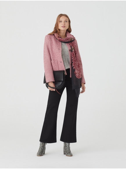 Nice Things Leaves and Animals Scarf Black