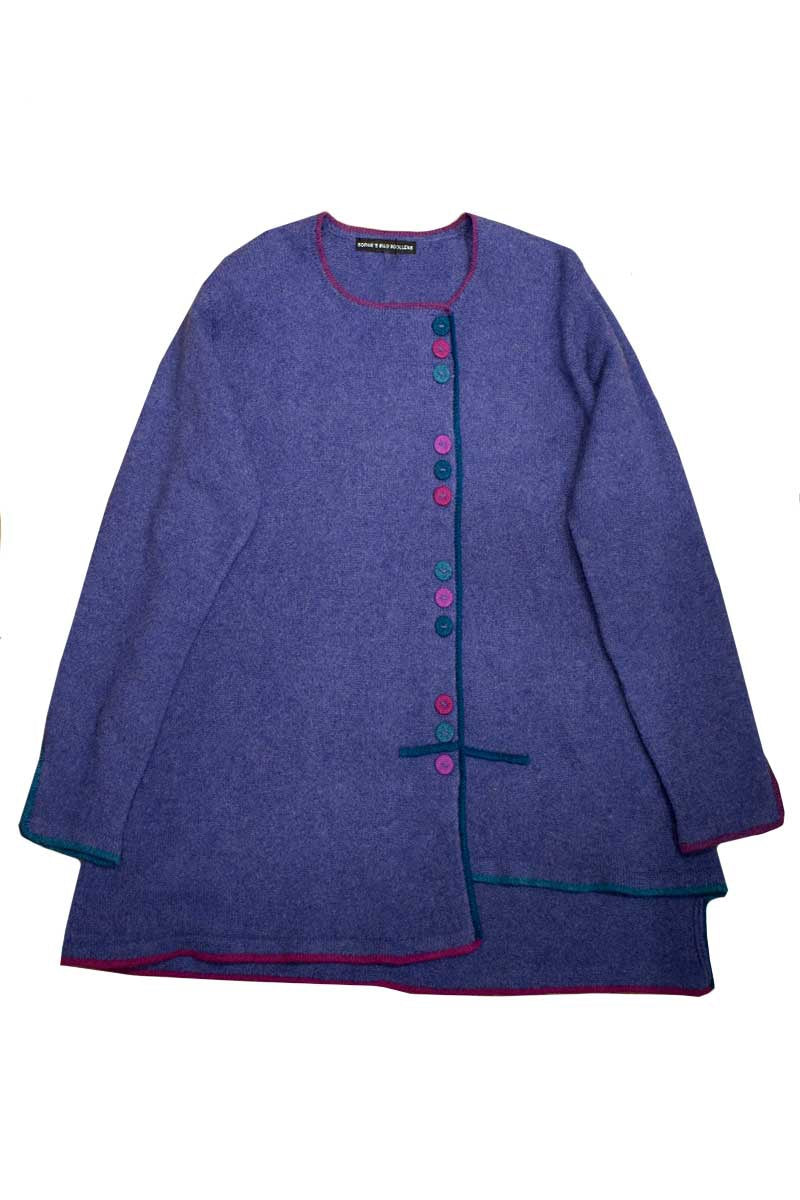 Sophies Wild Woollens Multi Button Jacket Plumb