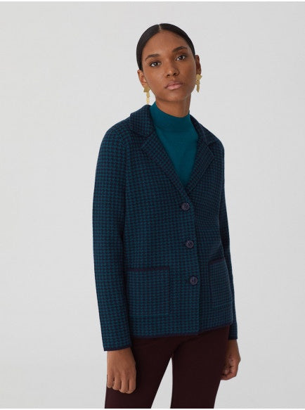 Nice Things Pied De Poule Blazer Navy