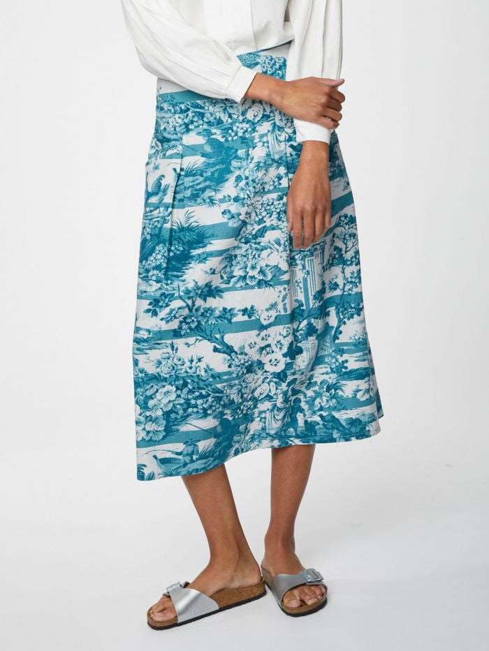 Thought Toile De Jouy Skirt Lagoon Blue