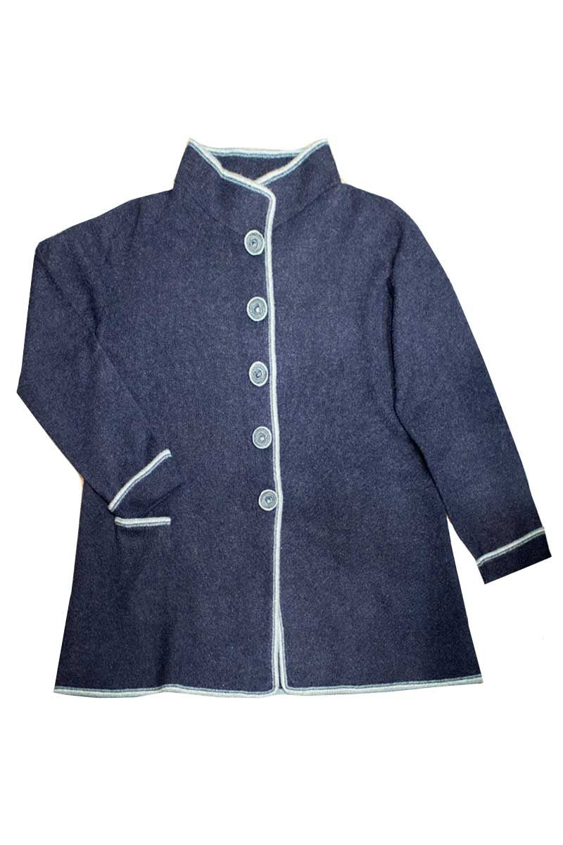 Sophies Wild Woollens Boxy Collared Jacket Indigo