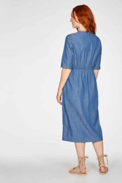 Thought Esther Tie Waist Dress Chambray Blue