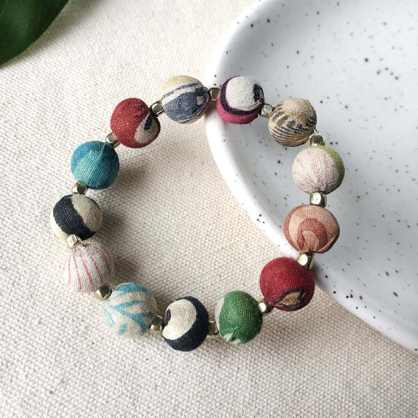 Just Trade Kantha Bauble Bracelet Small